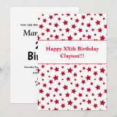 Rode sterren met de uitnodiging van de Partij van  (Voorkant / Achterkant)