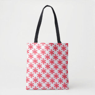 Rode sterren met stippen op wit tote bag