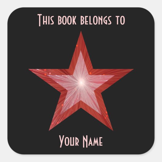 Rode sterren met zwarte stift vierkante sticker (Voorkant)