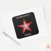 Rode sterren met zwarte stift vierkante sticker (Envelop)