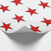 rode sterren op witte achtergrond cadeaupapier (Hoek)