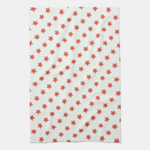 rode sterren op witte handdoek