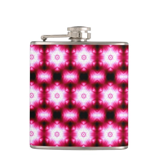 rode sterren op zwarte kolf heupfles (Voorkant)