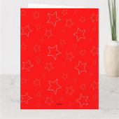 Rode sterren opgevouwen wenskaart kaart (Achterkant)