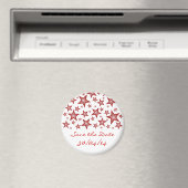 Rode sterren "Save the Date" fridge magnet wit (Insitu (Vaatwasser))