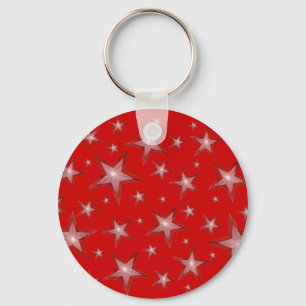 Rode sterren sleutelhanger rood