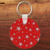 Rode sterren sleutelhanger rood (Voorkant)