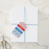 Rode sterren spetters Memorial Day evenement feest Cadeaulabel (Met Touw)