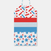 Rode sterren spetters Memorial Day evenement feest Cadeaulabel (Achterkant)