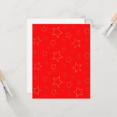 Rode Sterren Vlakke Wenskaart Kaart (Voorkant / Achterkant in situ)