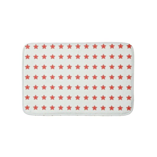 rode sterren wit badmat (Voorkant)