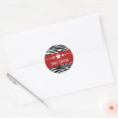 Rode sterren Zebra Print Sweet 16 Sticker (Envelop)