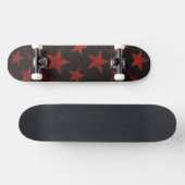 Rode sterren Zwarte achtergrond Grunge  Persoonlijk Skateboard (Horizontaal)