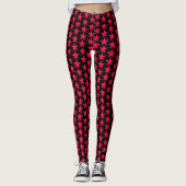 Rode sterren Zwarte leggings (Voorkant)