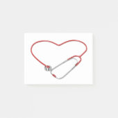 Rode stethoscoop in hartvorm post-it® notes (Voorkant)