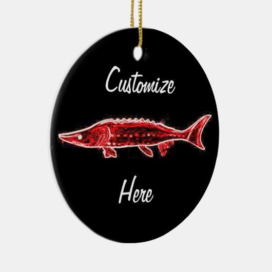 rode steur op maat van Thunder_Cove Keramisch Ornament (Rechts)