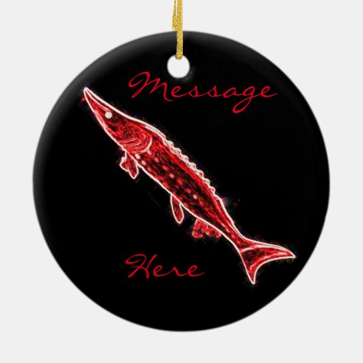 rode steur op maat van Thunder_Cove Keramisch Ornament (Achterkant)