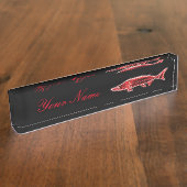 rode steur zwart naambordje (Zijkant)