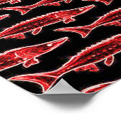 rode steurtjes zwemmen poster (Hoek)