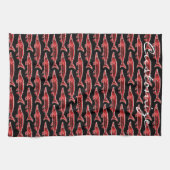 rode steurtjes zwemmen theedoek (Horizontaal)