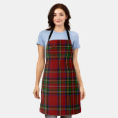 Rode Stewart Plaid Tartan voor Kerstmis Schort (Gedragen)