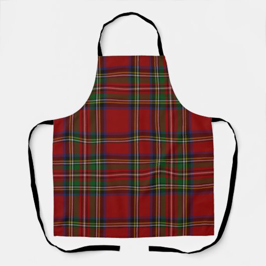 Rode Stewart Plaid Tartan voor Kerstmis Schort (Voorkant)