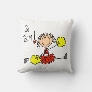 Rode Stick Figure Cheerleader T-shirts en cadeaus Kussen