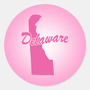 Rode sticker met klassieke vorm van Delaware