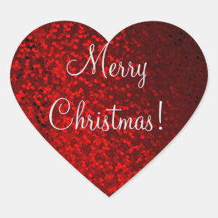 rode sticker van het glitterhart