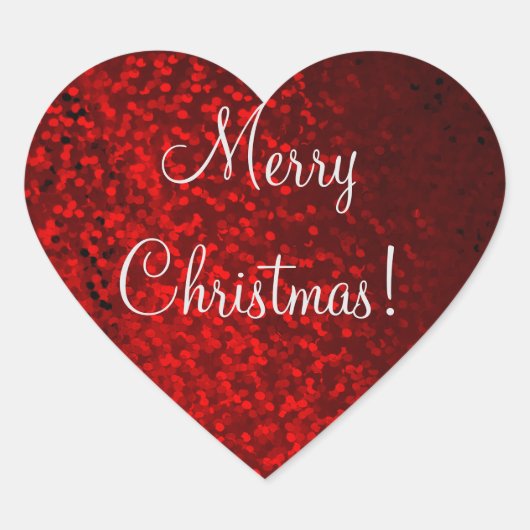 rode sticker van het glitterhart (Voorkant)