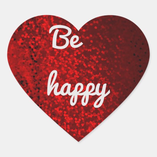 rode sticker van het glitterhart (Voorkant)