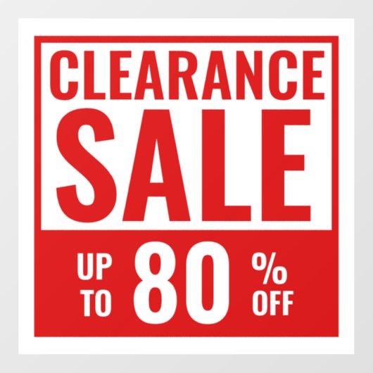 Rode sticker voor winkelraam uitverkoop (Vel)