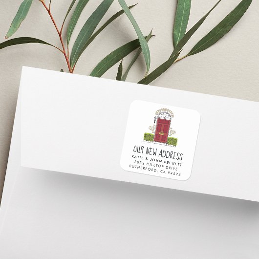 Rode Stickers voor het verplaatsen van deuren