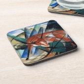 Rode stier (gouache op papier) bier onderzetter (Linkerzijde)