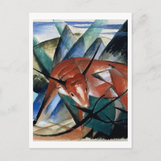 Rode stier (gouache op papier) briefkaart (Voorkant)