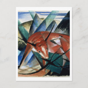 Rode stier (gouache op papier) briefkaart