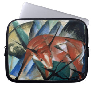 Rode stier (gouache op papier) laptop sleeve