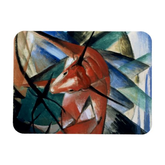 Rode stier (gouache op papier) magneet (Horizontaal)