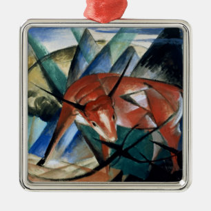 Rode stier (gouache op papier) metalen ornament