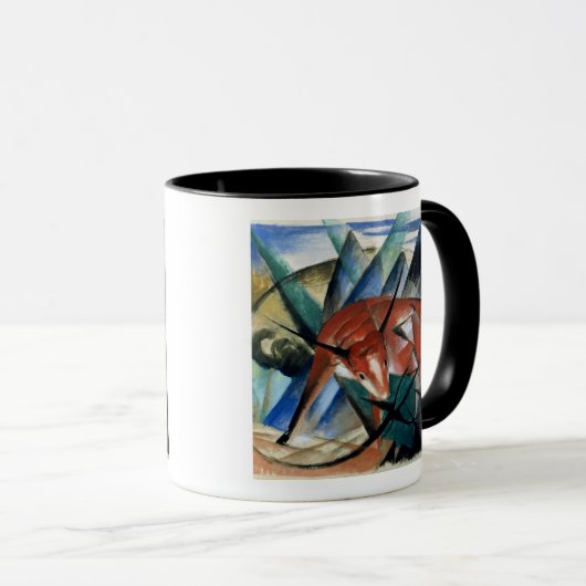 Rode stier (gouache op papier) mok (Voorkant rechts)