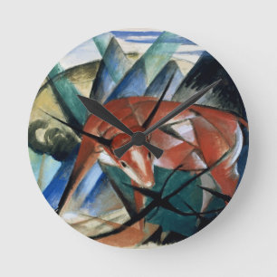 Rode stier (gouache op papier) ronde klok