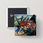 Rode stier (gouache op papier) vierkante button 5,1 cm (Voorkant /achterkant)