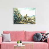 rode stier op de winterlijn door Donna Neary Canvas Afdruk (Insitu (Woonkamer))