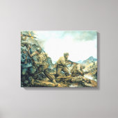 rode stier op de winterlijn door Donna Neary Canvas Afdruk (Voorkant)