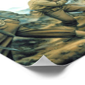 rode stier op de winterlijn door Donna Neary Poster (Hoek)