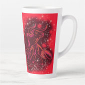 Rode stieren die latte Mok bij Sterrennacht in wer (Rechts)