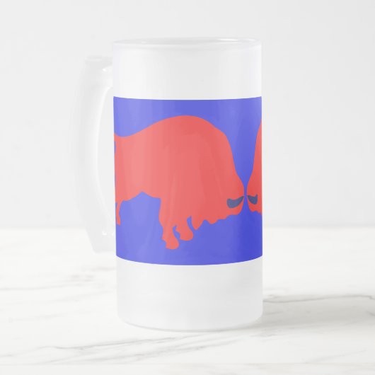 Rode stiften, bevroren, 16 oz, Mok van glas (Voorkant links)