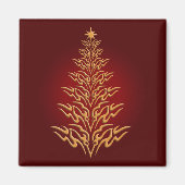 Rode stijlvolle kerstboom Magnet (Voorkant)