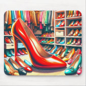 Rode Stiletto In Kast Muismat (Voorkant)