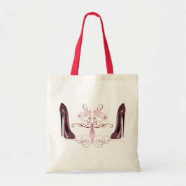 Rode stiletto schoenen tote bag